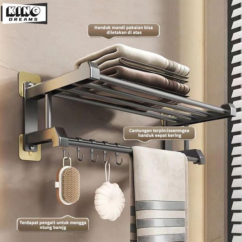 dap Rak Kamar Mandi Dinding  Rak Jemuran Kamar Mandi Alumunium Towel Bar Rak Tempel Gantung