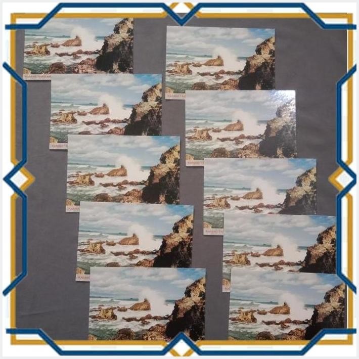

[kio] 10 pcs postcard jadul original - gambar karang tawulan beach tasikmalaya