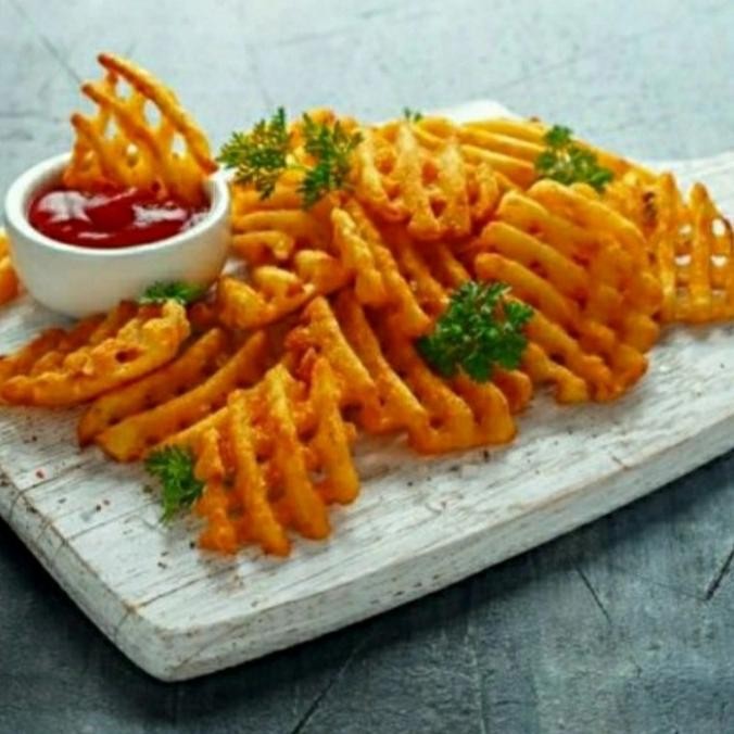 

Potato Criss Cut Waffle Fries / Kentang Waffle 1 Kg Original