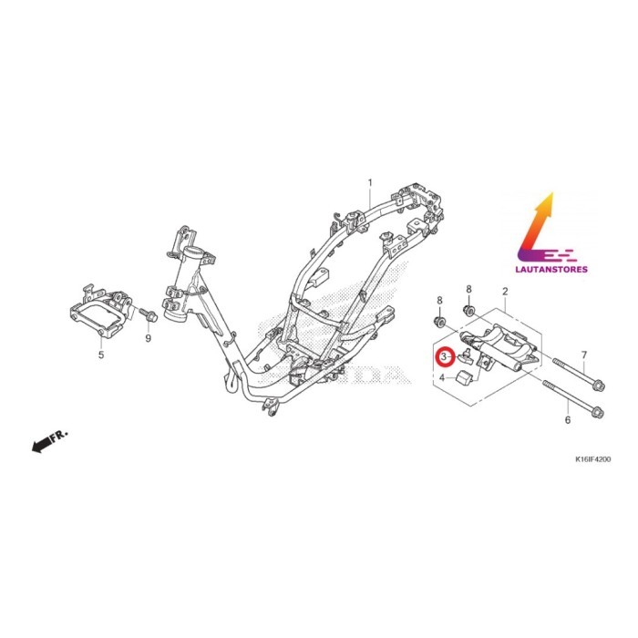 50352-Kvb-T00 Karet Mounting Spacy Beat Esp K25 Vario 110 Esp Termurah Langka