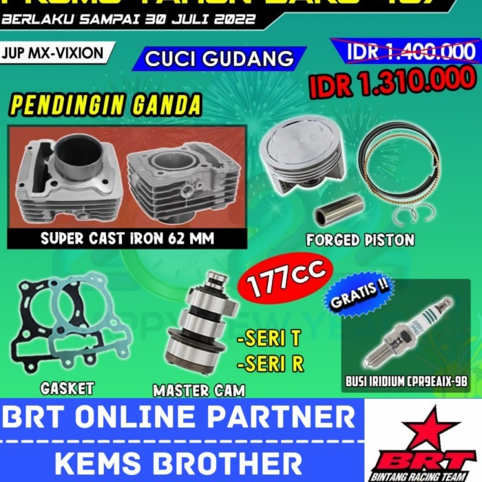 Original.. Blok Mx Vixion Brt 62Mm Plus Cam