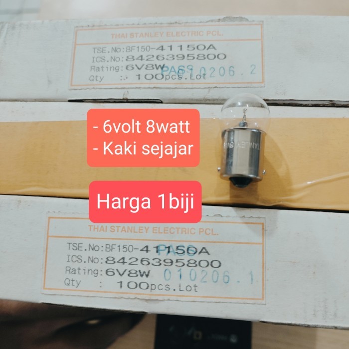 Bohlam Sen Sein 6V 8W Honda Win Gl 100 Gl 125 C70 C700 Ori Stanley Termurah Langka