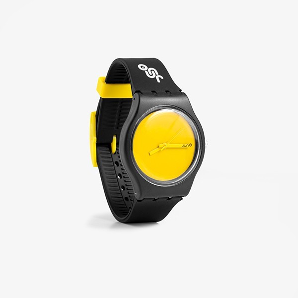Juno Official - Happy Black Yellow Jam Tangan Watch Unisex