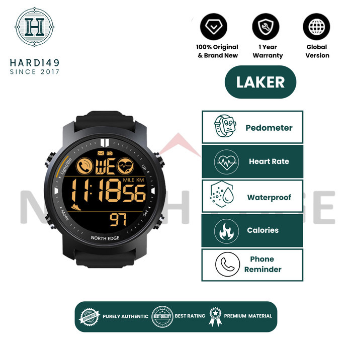 North Edge Laker Northedge Laker Not Mars Apache Jam Tangan Digital