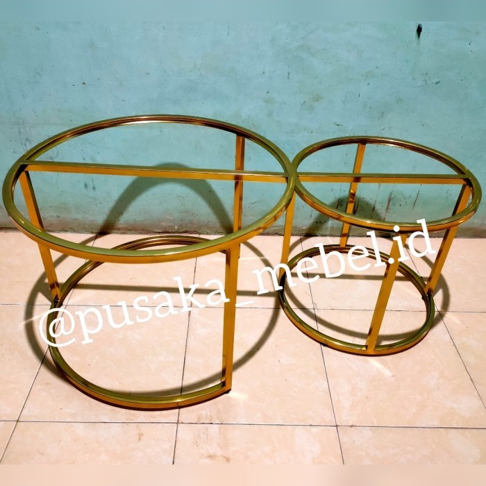 Rangka Meja Tamu Besi Bulat, Rangka Besi Meja Tamu Marmer Bulat Hitam