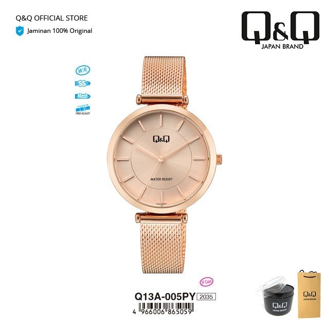 Q&Q Qnq Qq Jam Tangan Arloji Wanita Rantai Analog - Q13 Q13A Tahan Air