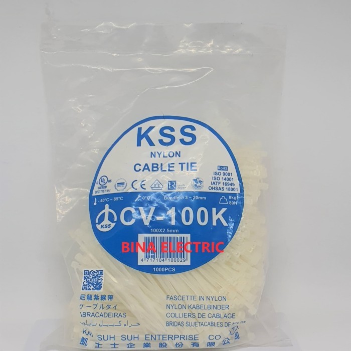 

TERBARU! Kabel Ties KSS CV-100K 2.5x100 2,5x100 10cm 10 Cm / Kabel Tis Ties