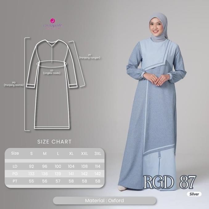 Gamis Dewasa Rauna Rgd 87 Dress Wanita Fashion Muslimah Motif Polos Cecelapak9