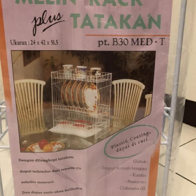 Rak Piring 3 Susun Besi Modelline+Tatakan/Rak Piring Gantung 3Susun Meydenlapak
