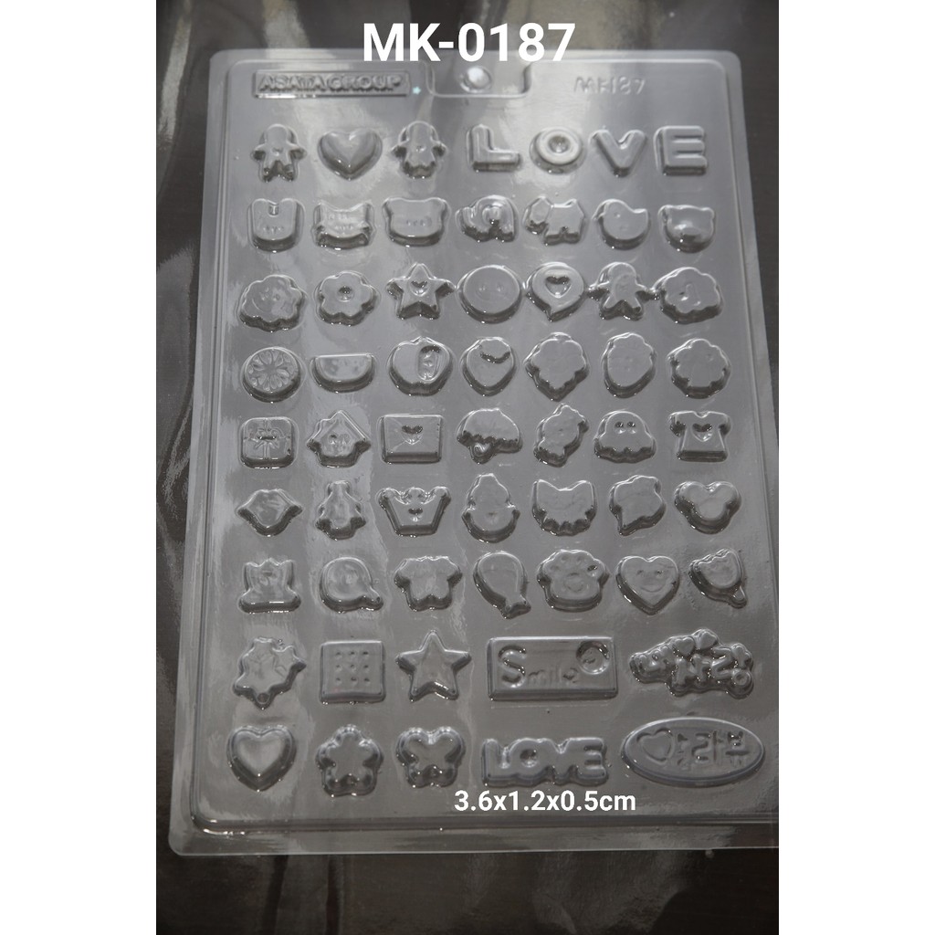 MK-0187 Cetakan Mika Cetakan Coklat Love Emoticon (MIKA)