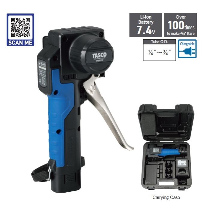 TASCO cordless FLARING TOOL TA550SF-EXP alat flaring nipple nepel AC refrigeran elektrik baterai