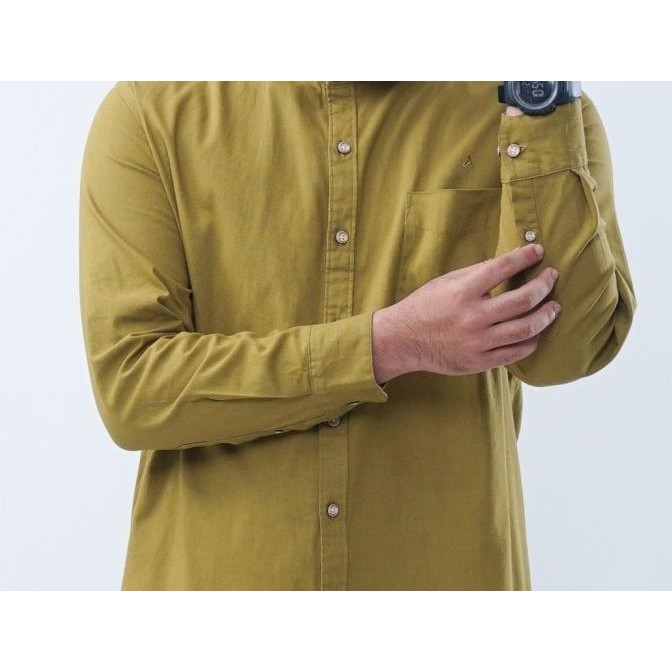 Abiyu Baju Koko Manset Pria Basic Kemeja Koko Manset Lengan Panjang Store_Marudut