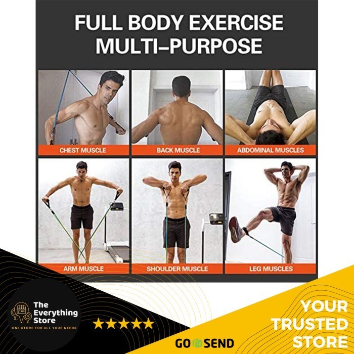 SET TALI OLAHRAGA PINTU SERBAGUNA/ 11 SET ALAT FITNESS DAN GYM DIRUMAH
