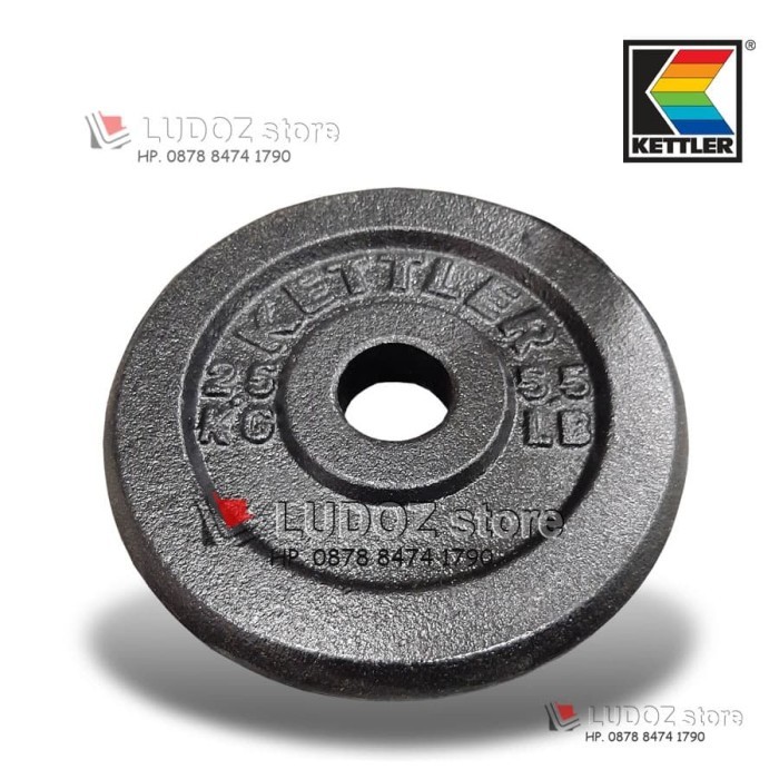 KETTLER 2.5KG PLAT BEBAN CAST IRON BARBEL DUMBELL PLATE BESI 2,5 KG