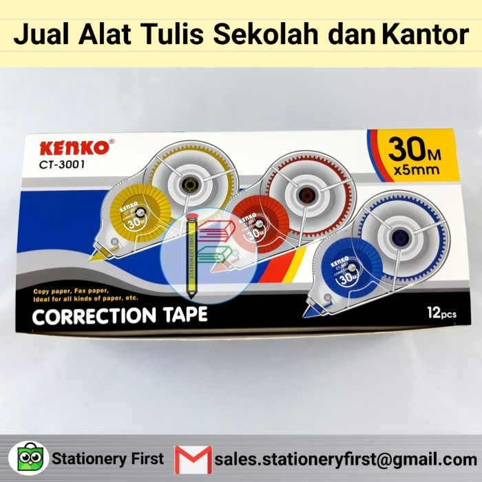

CORRECTION TAPE TIP EX TIP-X KERTAS KENKO 30 METER CT-3001 LUSINAN