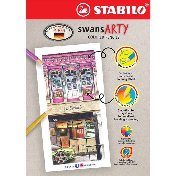 

STABILO SWANS ARTY COLORED PENCILS 48 PCS / PENSIL WARNA ISI 48 PCS