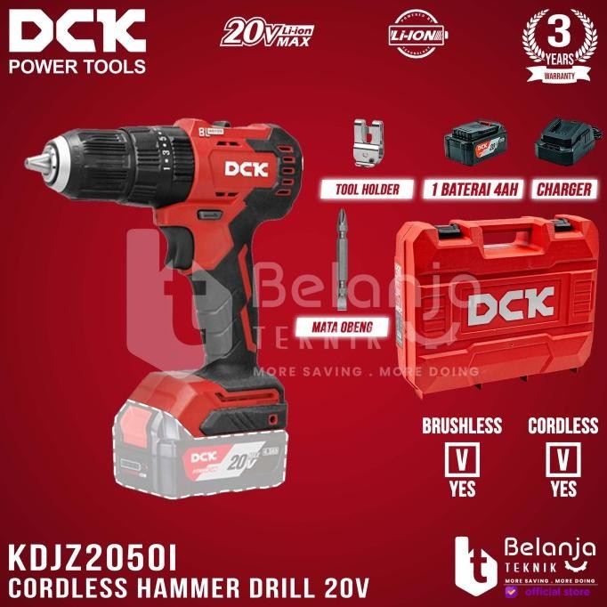 DCK Cordless Hammer Drill KDJZ2050iEM 20V Bor Impact Baterai KDJZ2050i