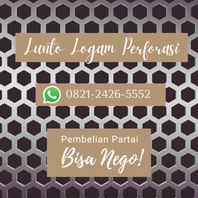 ready plat lubang hexagonal besi 0.8 mm 1.2 x 2.4 mtr lubang 6 mm perforasi