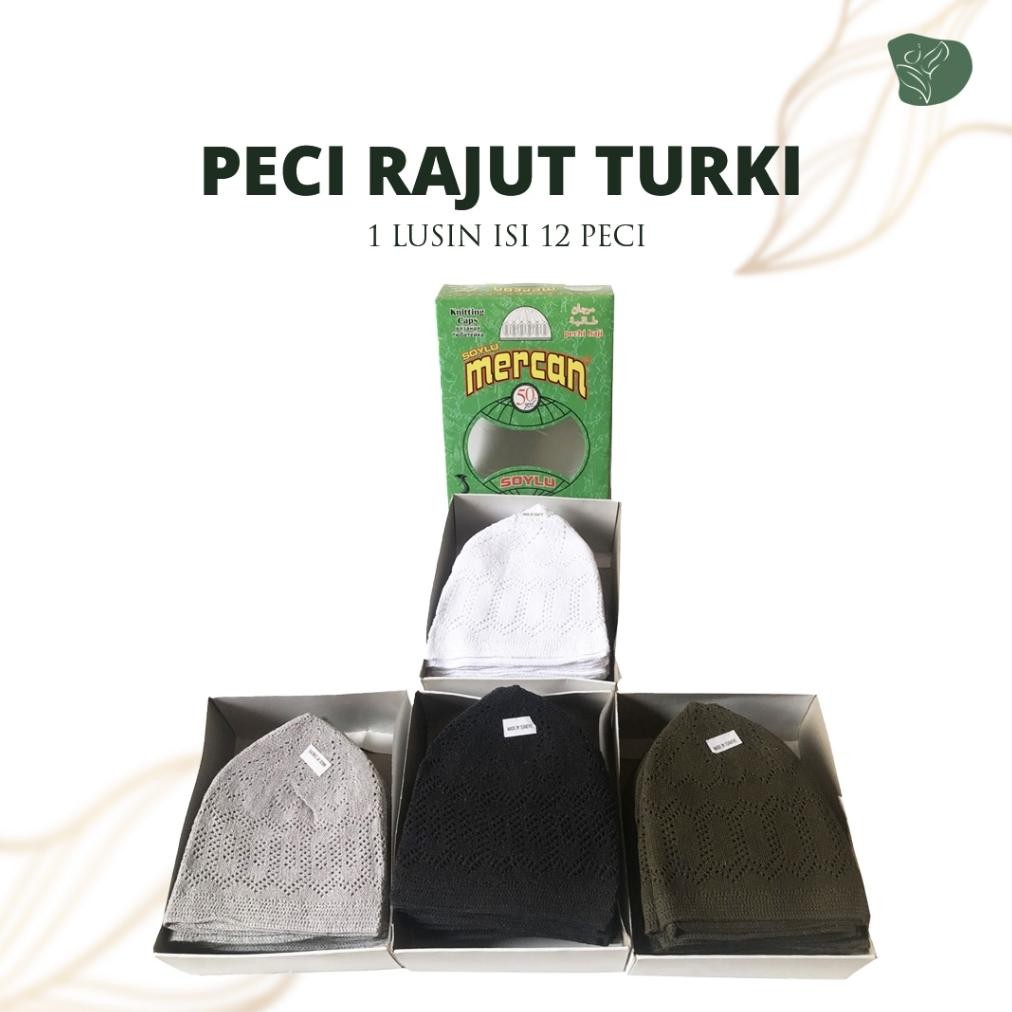 Peci Mercan Rajut Polos 1 Lusin isi 12 Peci Anak Kopiyah Songkok Peci Kain Rajut Dewasa Turki