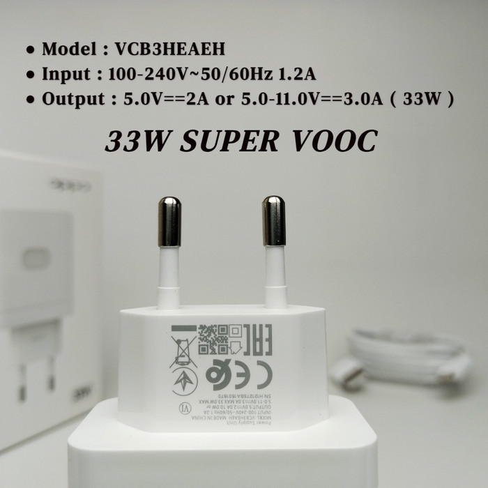 Charger Oppo A78 Usb Type C Super Vooc 33 Watt