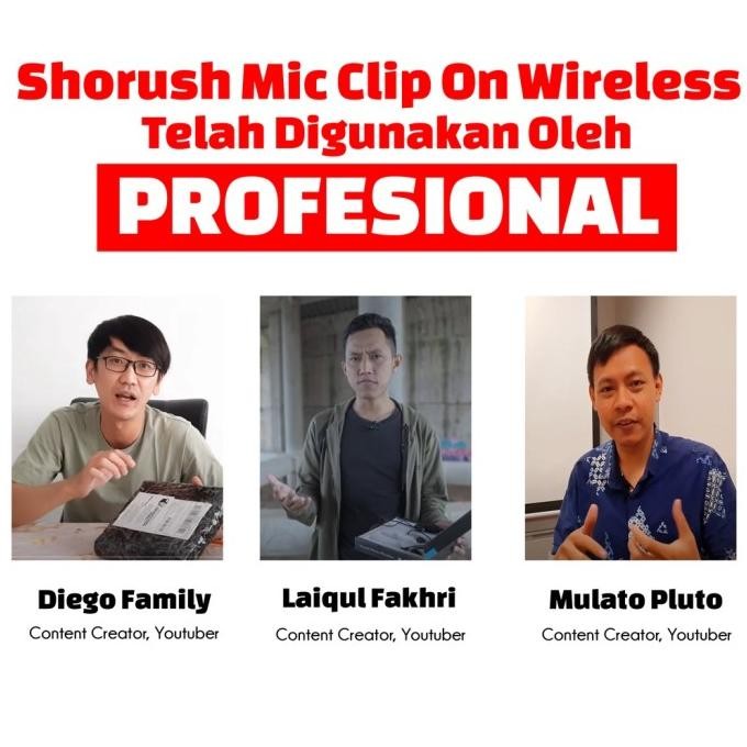 Promo Shorush Im 1 Mikrofon Mic Clip On Wireless Uhf 2.4G Presentasi Tur Imam Masjid Musholla | Shor