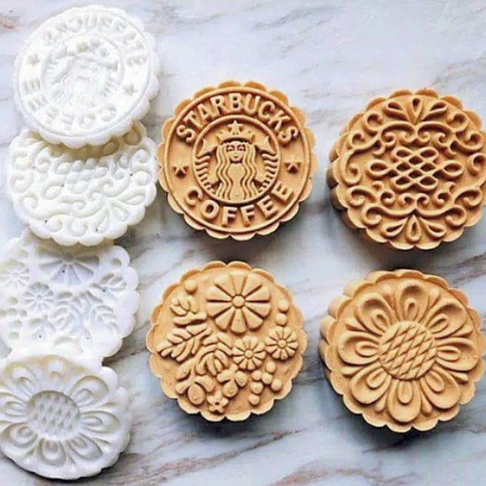 Cetakan Mooncake Starbucks 125Gr 4Motif