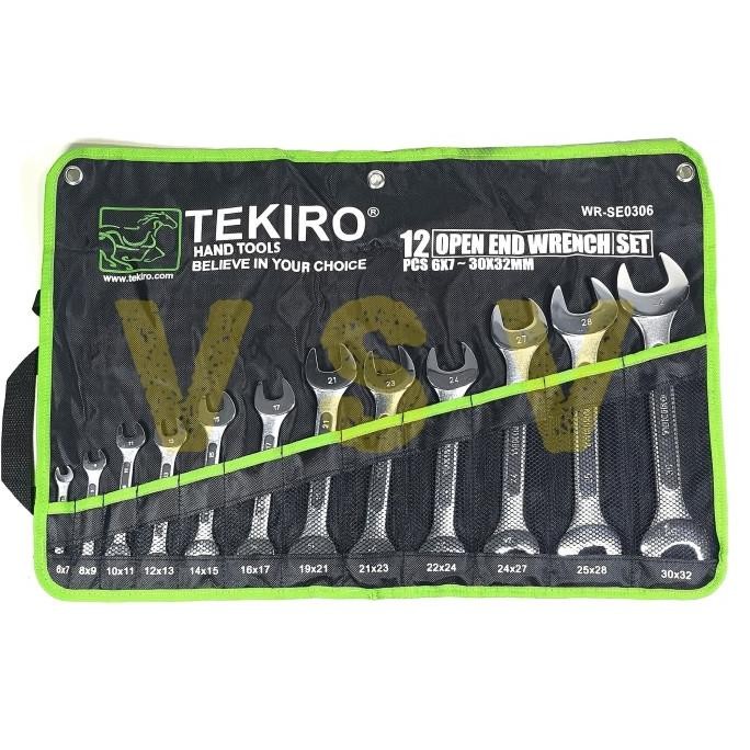 Produk Baru Tekiro open end wrench set 12 pcs 6-32 mm kunci pas set 6-32 mm 12 pc