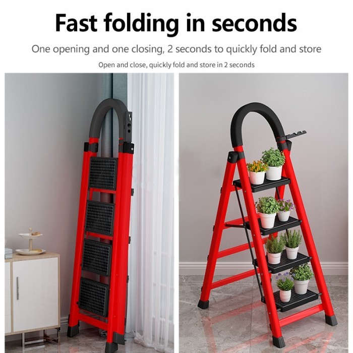ECOSEN Rumah Lipat Tangga Besi Lipat Household Steel Ladder Tangga 2/3/4/5/6 Step Kursi tangga lipat