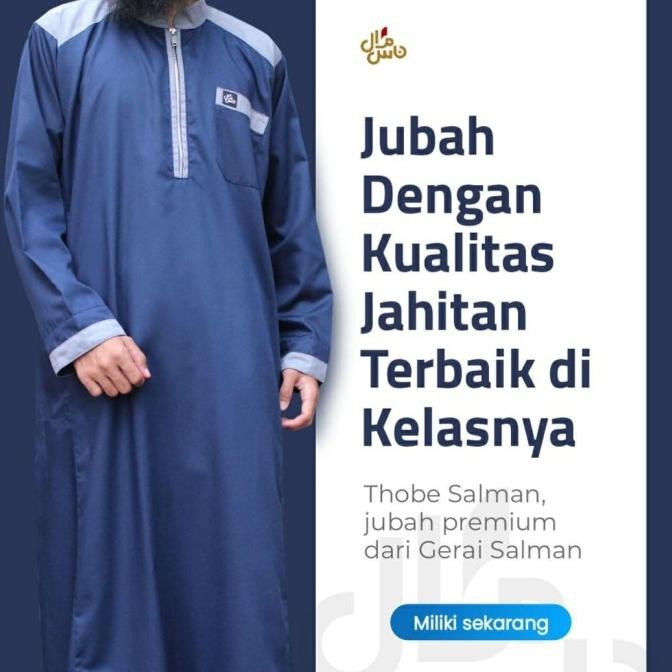 Jubah Pria Gamis Pria Baju Muslim Model Thobe Salman Original Terlaris