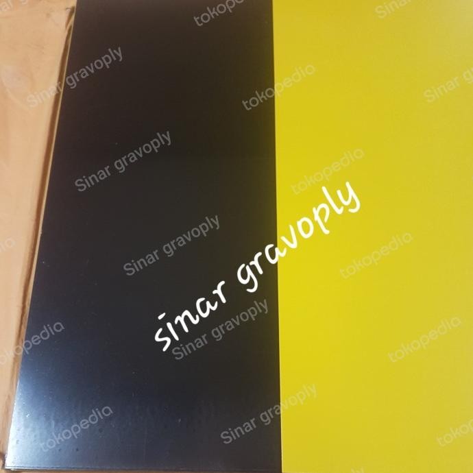 

Promo gravoply kuning teks hitam 120x60cm tebal1.5mm COD