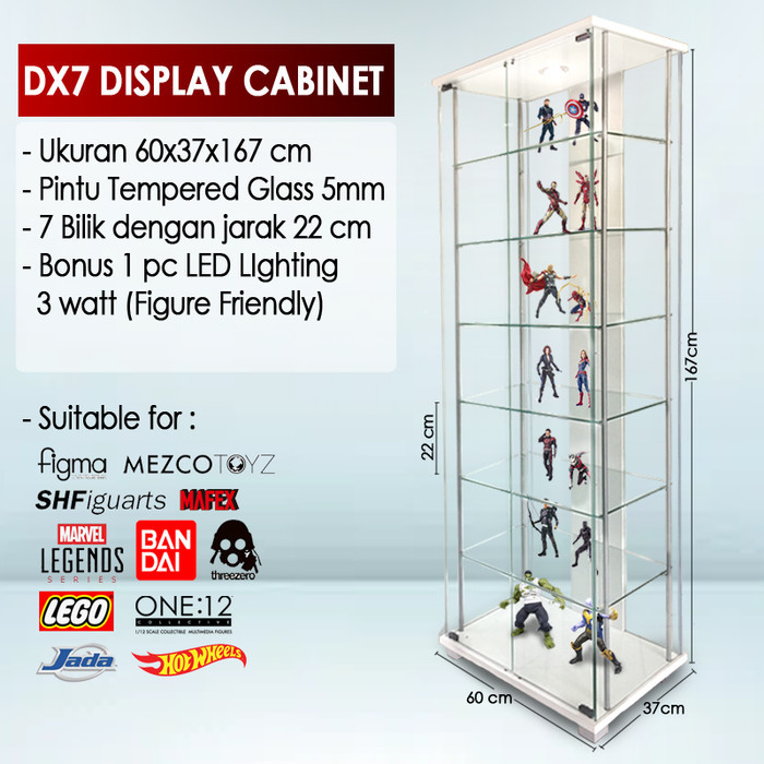 TERLARIS Etalase full kaca 6 susun rak display toko lemari pajangan hias