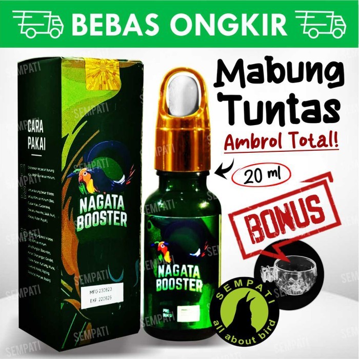 Nagata booster vitamin obat burung murai lovebird kacer atasi mabung