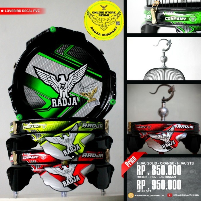 TEBOK LOVE BIRD PVC DECAL RADJA COMPANY SANGKAR BURUNG LOVE BIRD
