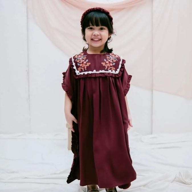 Kaftan Raya , Dress Kaftan Twill Anak Perempuan Original