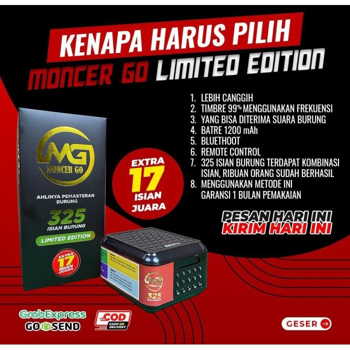 Moncer Go 99 Speaker pemasteran burung terbaru, 99 suara isian burung