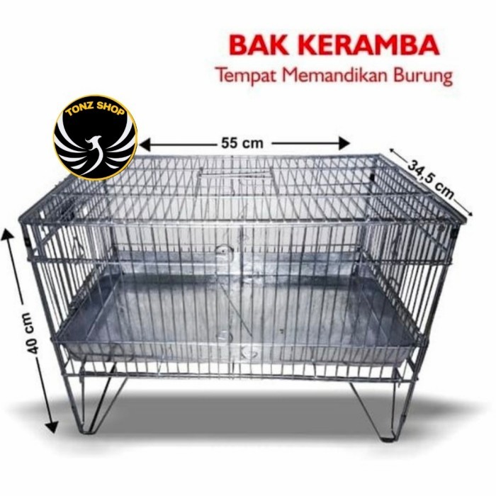 KERAMBA MANDI BURUNG/KANDANG MANDI BESI LIPAT MURAI KACER (GOJEKGRAB)