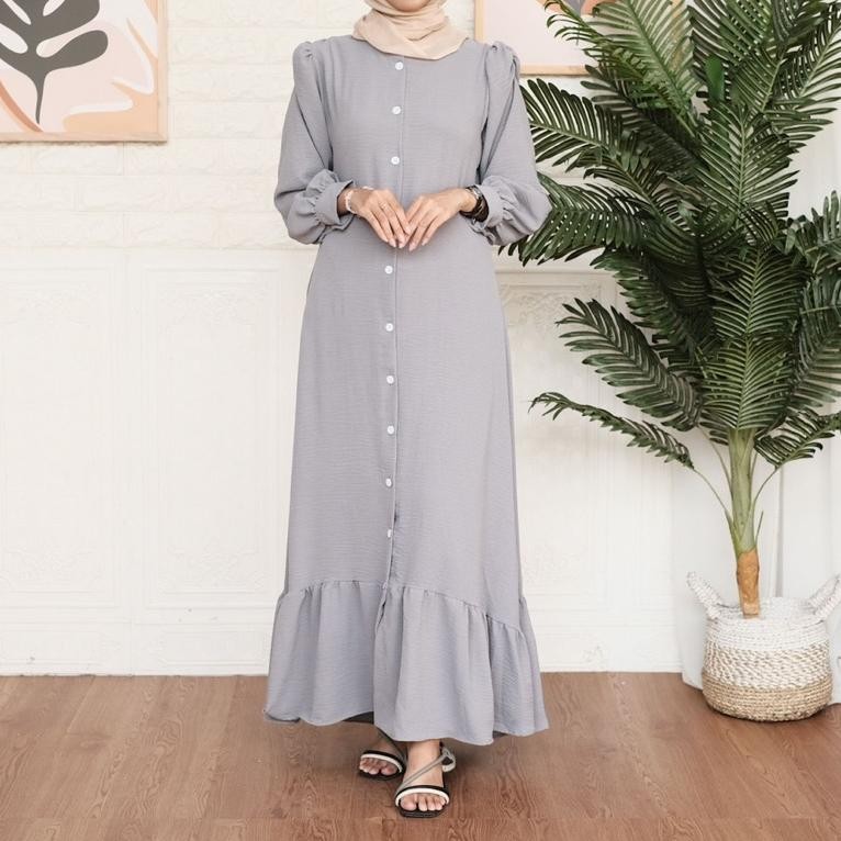 Promo Lebaran Sale Ramadhan Gamis 35 Rb Almahyra Dress Crincle Airflow Rufle Bisa Bayar Ditempat