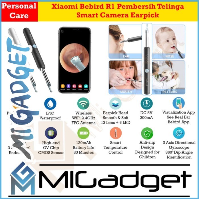 Bebird R1 R 1 Smart Visual Earpick Pembersih Telinga