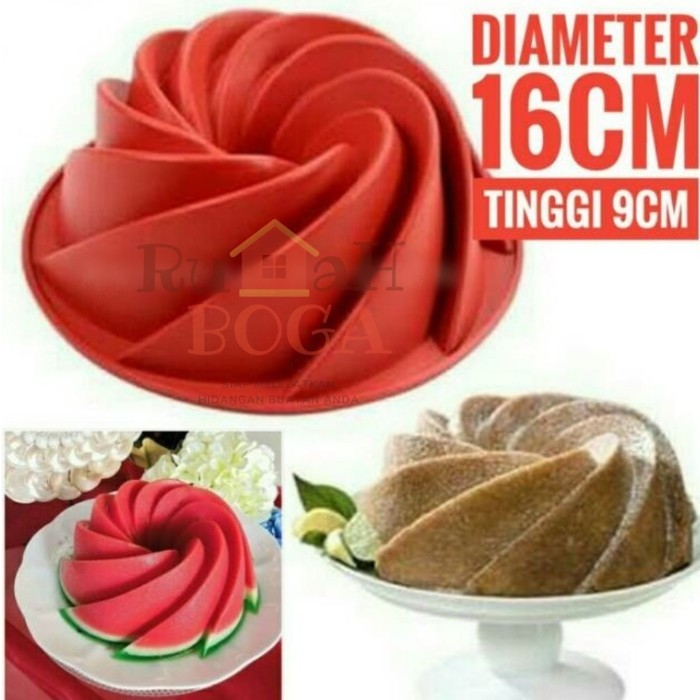 SALE Cetakan Loyang Kue Cake Bolu Kukus Puding ULIR Silikon Silicon SEDANG