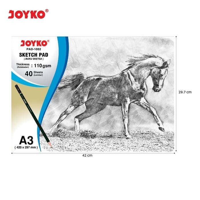 

Sketch Pad Buku Gambar Sketsa Joyko 1002 A3 110 gsm 40 lembar Sheets