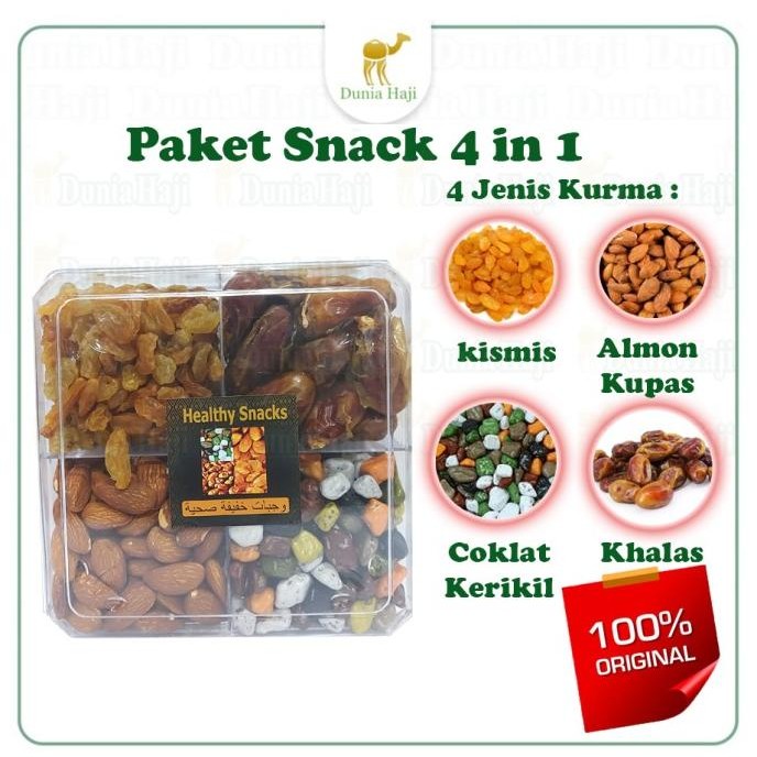 

Paket Haji Umroh 4 IN 1 Kurma Kacang Almond Coklat Kerikil Kismis the best