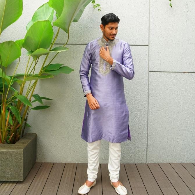 Sherwani (Baju Pria) India Bahan Jacquard/ Baju India/ Koko/Kemeja Pelitajaya12