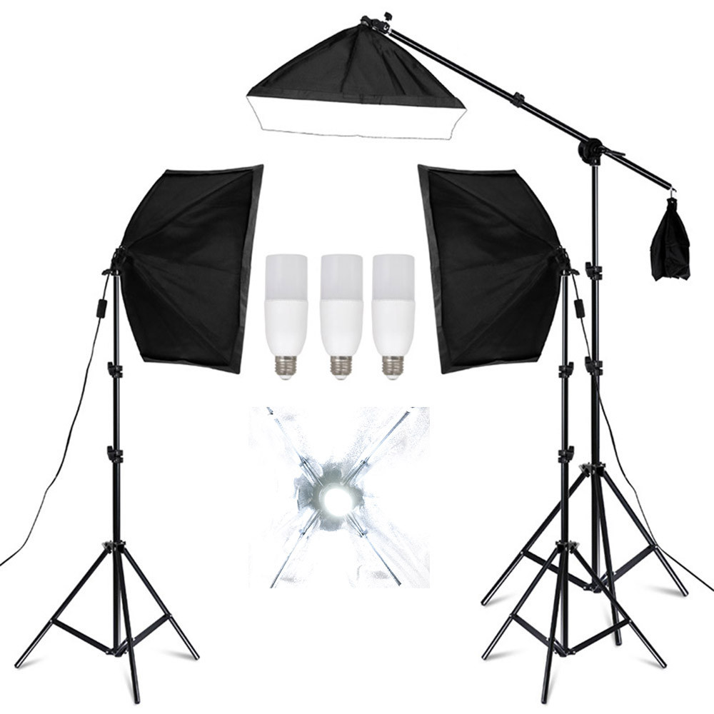 JD 135W Photography Studio Softbox Lighting Kit Arm for Video YouTube Continuous Lighting Profession