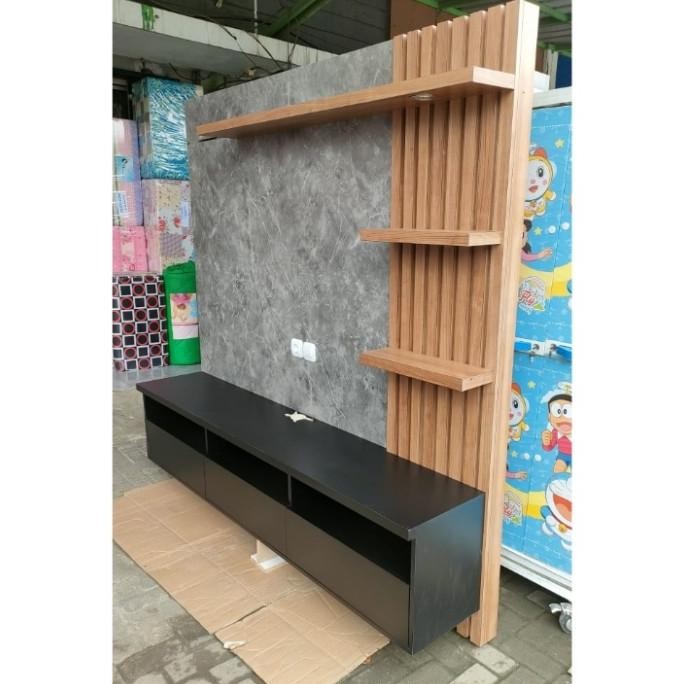 Buffet Tv Gantung / Rak Tv Backdrop Minimalis Hpl Sabdapramuji