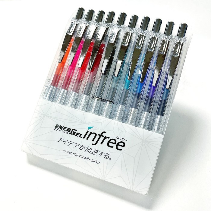 

Pentel Energel Infree 0.4 0.5 0.7 mm Gel Pen 10 Color Set