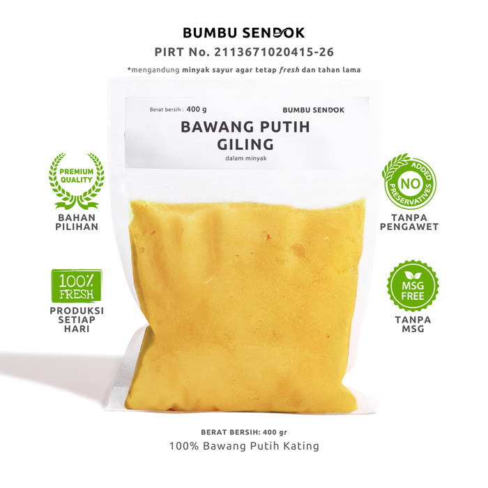 

Ready Bumbu Sendok Refill Bawang Putih Giling Dalam Minyak / Garlic Paste Best Seller