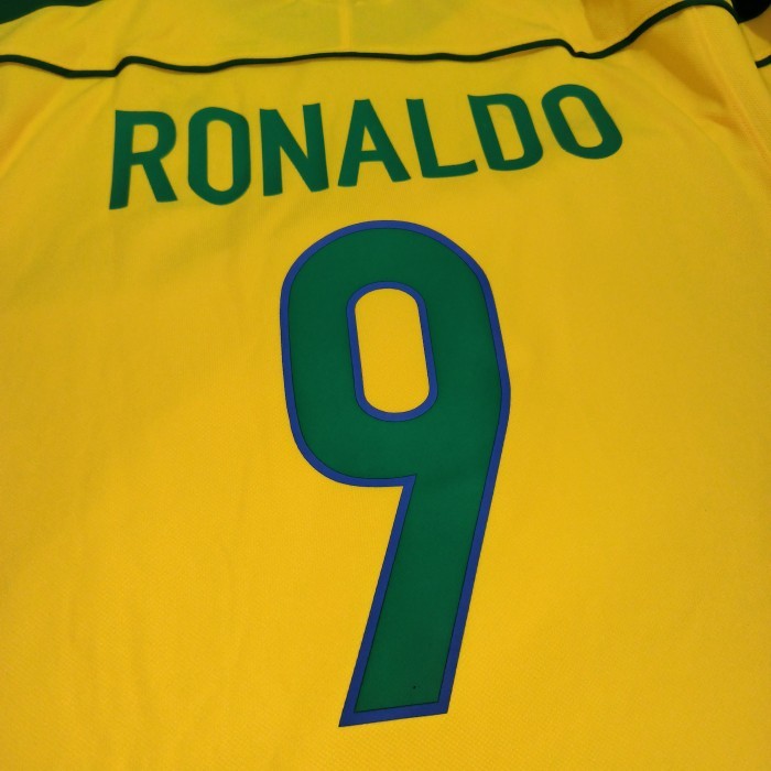 Terbaru Jersey Original Nike Brazil Home Reissue 1998 Ronaldo 9 Limited Edition
