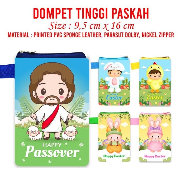Kualitas terbaik] Dompet Panjang Tinggi Seri Paskah Paskah Aneka Motif Dompet Souvenir Day Gereja Se