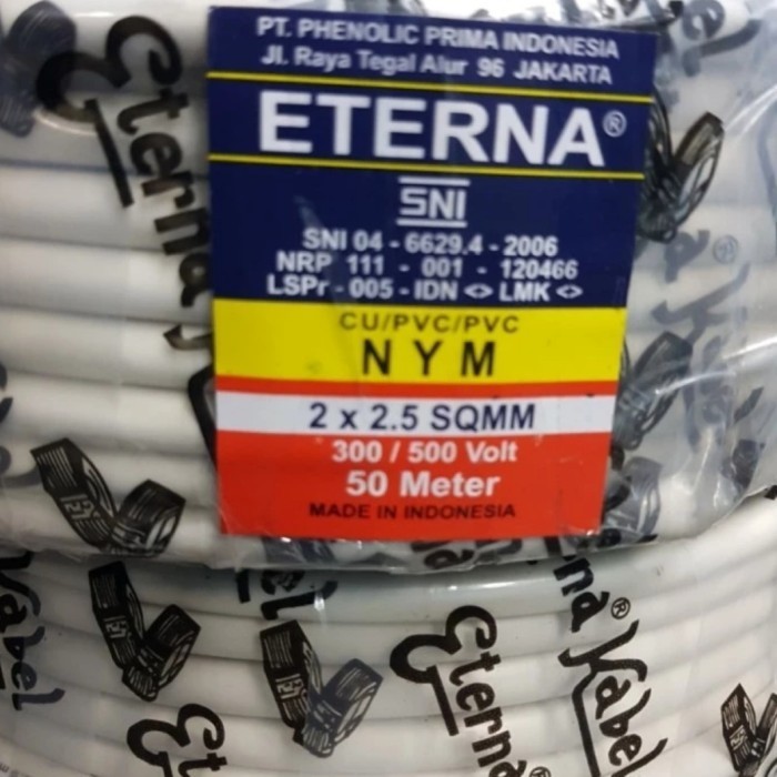 Kabel Nym 2X2,5 Eterna Kawat 2X2.5 Eterna @50Meter
