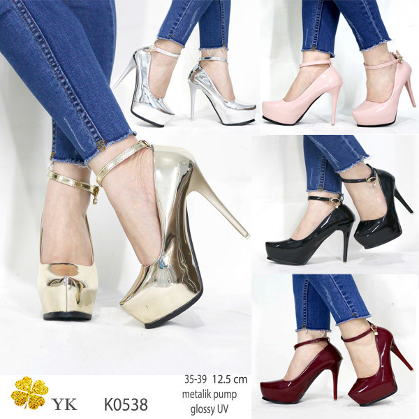 Ykshoes 0538 Pantofel Pump Sepatu Ketutup High Heels 12Cm